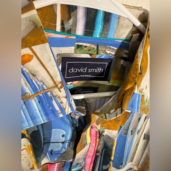 David Smith Australia Surf Button Down Mens XL Beach Bold Statement Vacation - Picture 3 of 8